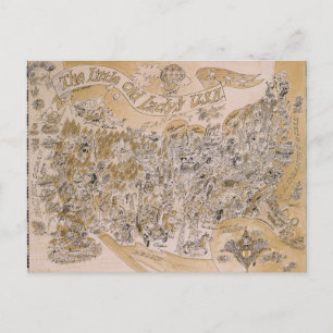 Little Old Lady's U.S.A. Map (Cartoon) Briefkaart