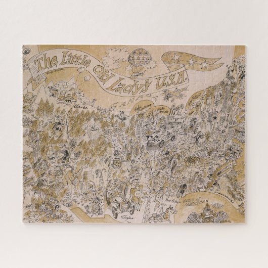 Little Old Lady's VS. Kaart (Cartoon) Legpuzzel (Horizontaal)