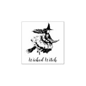 Little Old Witch Custom Name Wood Art Rubberstempel (Afrduk)
