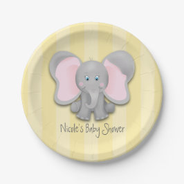 Little Olifant Geel Baby Shower Feestje Papieren Bordje