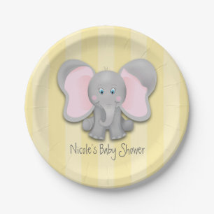 Little Olifant Geel Baby Shower Feestje Papieren Bordje