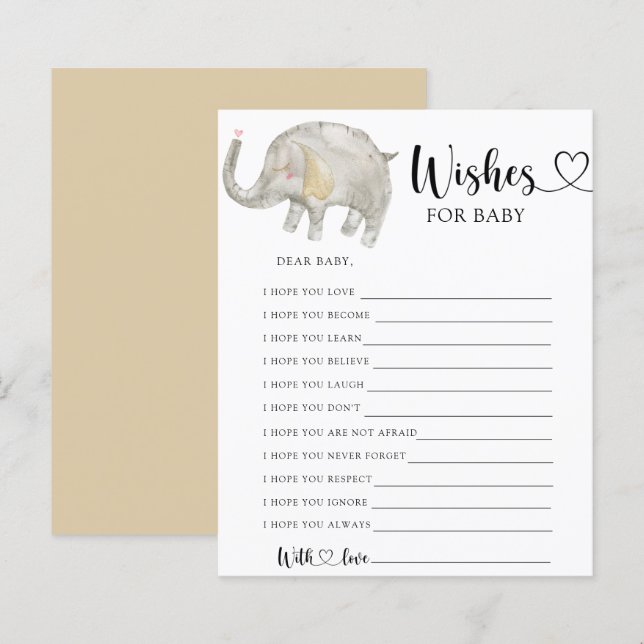 Little olifant Partijspel | wensen voor baby (Voorkant / Achterkant)