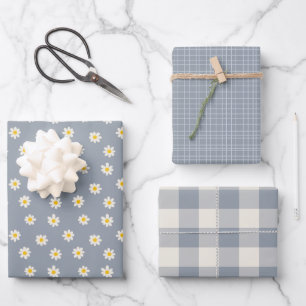 Little One Collection - stoffig staalgrijs Inpakpapier Vel