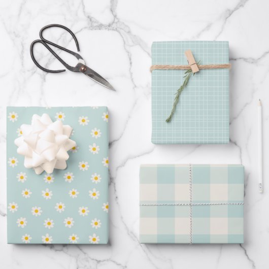 Little One Collection - zachte teal Inpakpapier Vel (Voorkant)