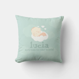 Little One on cloud pillow, New Baby Throw Pillow  Kussen