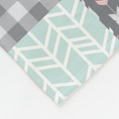 Little One Patchwork Deer - roze, munt en grijs Fleece Deken (Hoek)