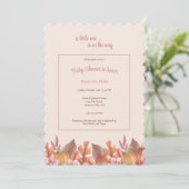 Little One Pink Herfst Baby shower Kaart (Staand voorkant)