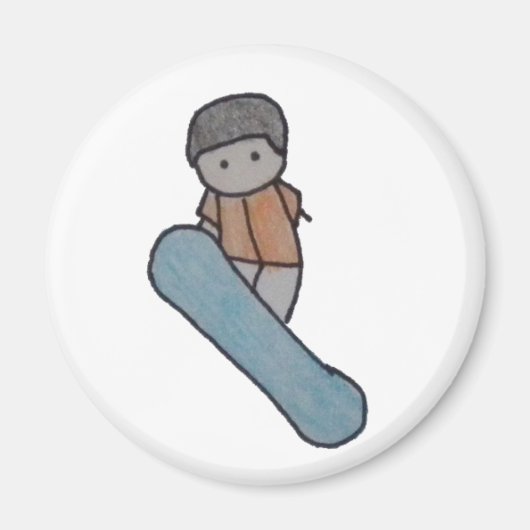 Little One snowboarder magneet (Voorkant)