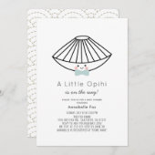 Little Opihi Blue Bow Stropdas Boy Baby shower Kaart (Voorkant / Achterkant)