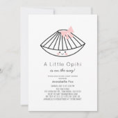 Little Opihi Pink Ribbon Girl Baby shower Kaart (Voorkant)