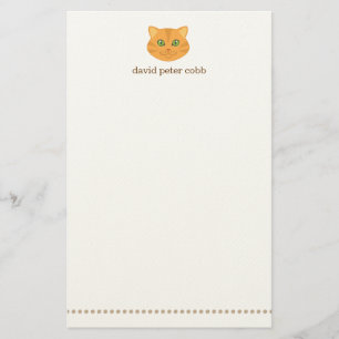 Little Oranje Tabby Cat Personalized Stationery Briefpapier