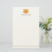 Little Oranje Tabby Cat Personalized Stationery Briefpapier (Staand voorkant)
