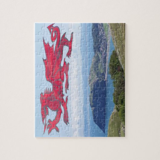 Little Orme met Welsh dragon. Legpuzzel (Verticaal)