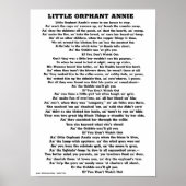LITTLE ORPHANT ANNIE POEM POSTER (Voorkant)