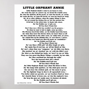 LITTLE ORPHANT ANNIE POEM POSTER