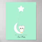 Little Owl | Afdrukken gastboek Baby shower Poster (Voorkant)
