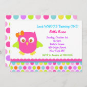 Little Owl Birthday Party Invitations Kaart (Voorkant / Achterkant)
