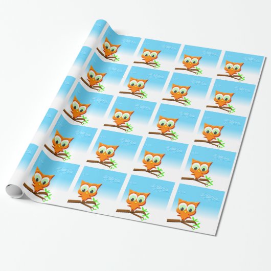 Little Owl Cadeaupapier (Uitgerold)