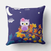 Little Owl Illustration Decorative Pillow Kussen (Achterkant)