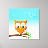 Little Owl op een Branch Canvas Afdruk (Voorkant)