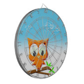 Little Owl op een Branch Dartbord (Voorkant Links)