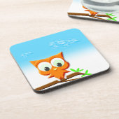 Little Owl op een Branch Drankjes Onderzetter (Linkerzijde)