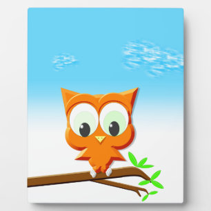 Little Owl op een Branch Fotoplaat