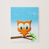 Little Owl op een Branch Legpuzzel (Verticaal)