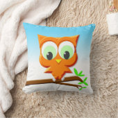 Little Owl op een Branch Pillow Kussen (Deken)