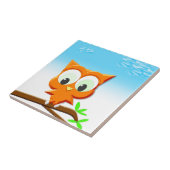 Little Owl op een Branch Tegeltje (Zijkant)