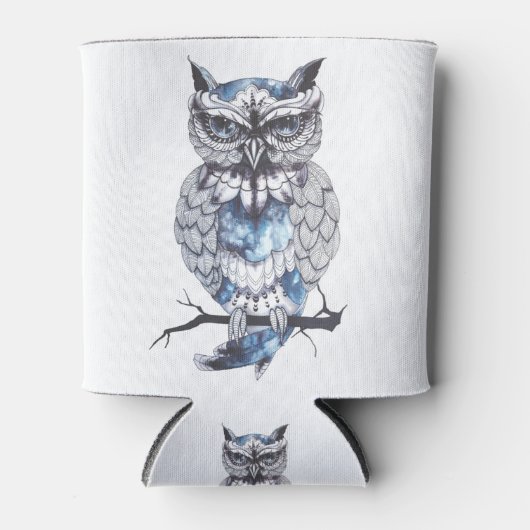 Little Owl Tattoo Flash Idea Cartoon Owl Blikjeskoeler (Voorkant)