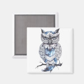 Little Owl Tattoo Flash Idea Cartoon Owl Magneet (Voorkant / Achterkant)