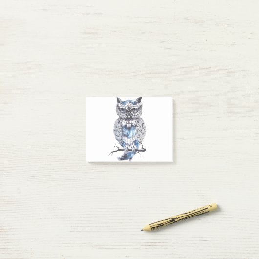Little Owl Tattoo Flash Idea Cartoon Owl Post-it® Notes (Op bureau)