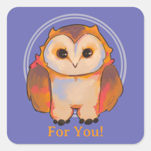 Little Owl, Uil for you Vierkante Sticker