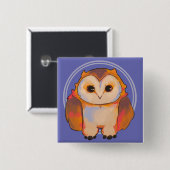 Little Owl, Uil Vierkante Button 5,1 Cm (Voorkant /achterkant)