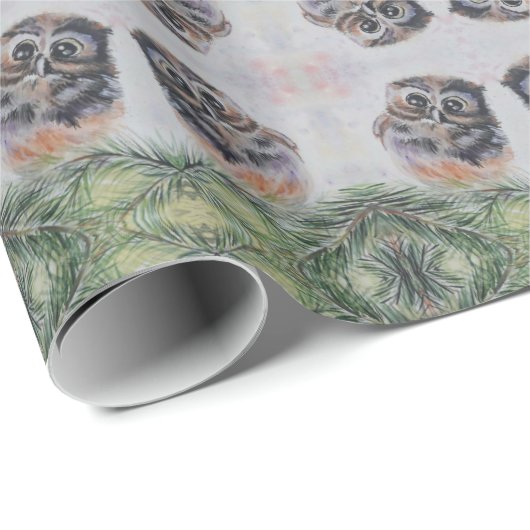 Little Owl Wrapping Paper Cadeaupapier (Rol Hoek)