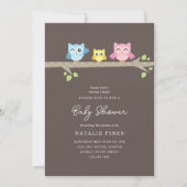Little Owls Baby shower Invite Kaart (Voorkant)