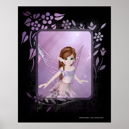 Little Paars Fairy Design 2 - Afdruk Poster (Voorkant)