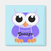 "Little Paars Owl" - gepersonaliseerd Magneet