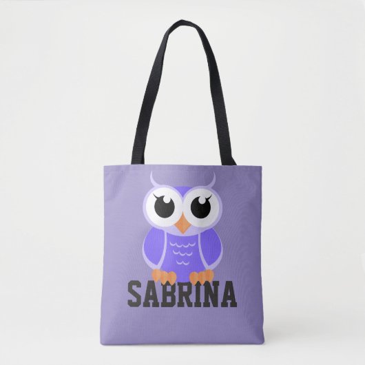 "Little Paars Owl" Tote Bag (Voorkant)