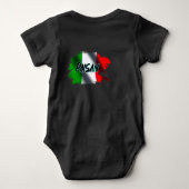 Little Paisan Grappig Italiaans Baby Zwart Romper (Achterkant)
