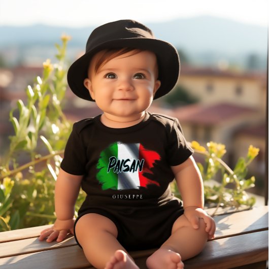 Little Paisan Grappig Italiaans Baby Zwart Romper