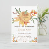 Little Pampkin, Autumn Baby shower Kaart (Staand voorkant)