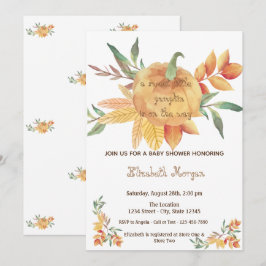 Little Pampkin, Autumn Baby shower Kaart