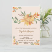 Little Pampkin, Leaves Baby shower Kaart (Staand voorkant)