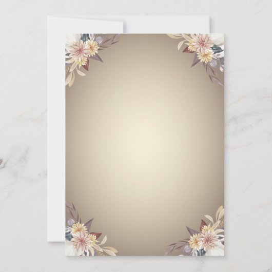 Little Pampkins, Flowers, Autumn Baby shower Kaart (Achterkant)