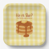 Little Pancake Brunch Theme Gender Reveal Papieren Bordje (Voorkant)