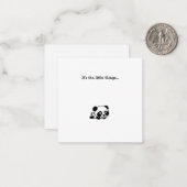 Little Panda Beer Mini Bedankt Opmerking Kaart Notitiekaartje (Voorkant / Achterkant in situ)