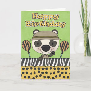 Little Panda Beer Safari Birthday Card Kaart