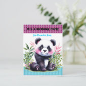 Little Panda Beer Verjaardagsfeestuitnodiging Kaart (Staand voorkant)